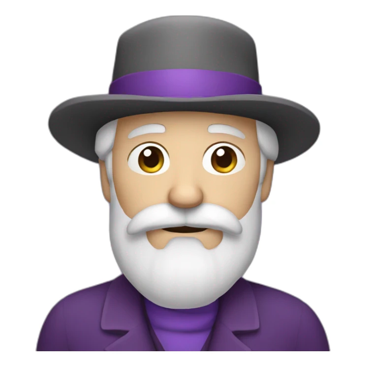 old man with white beard and moustache dressed in purple sticker