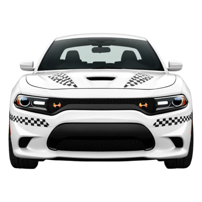CHARGER DOSH HellCat SRT white and Pattern on the side of the logo Lynx with Black Control 4k, 8k sticker