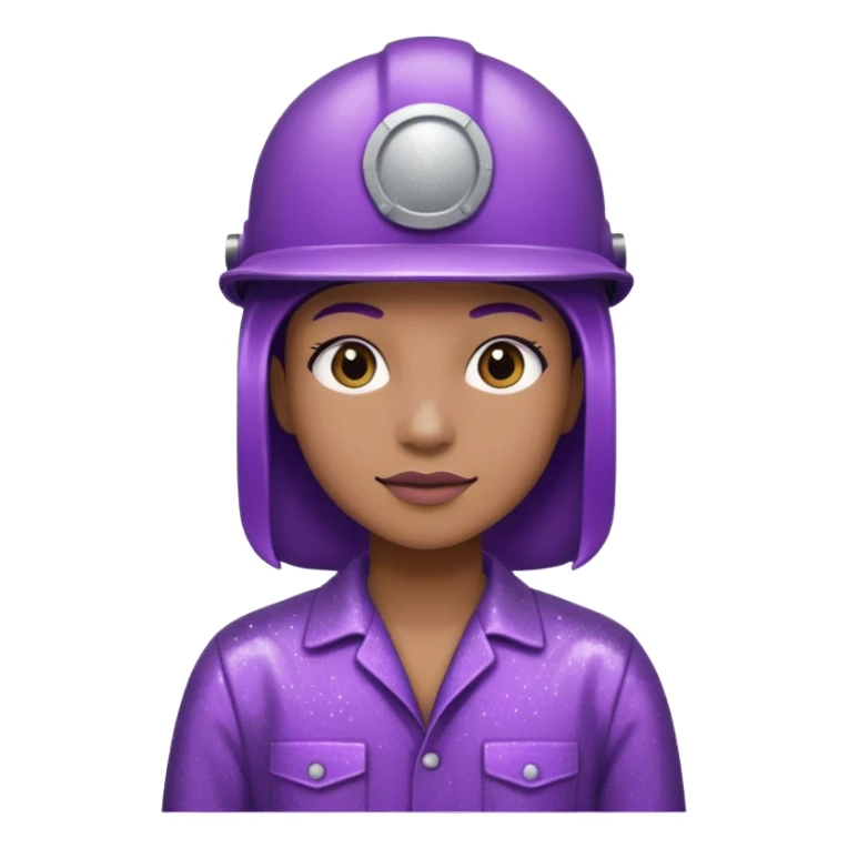 industrial worker wearing purple glittery clothes sticker