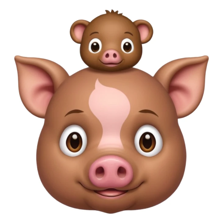 El cerdito de Moana con un monito en su cabeza sticker