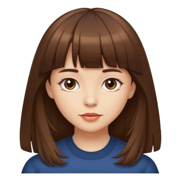
girl with bangs and long brown hair sticker