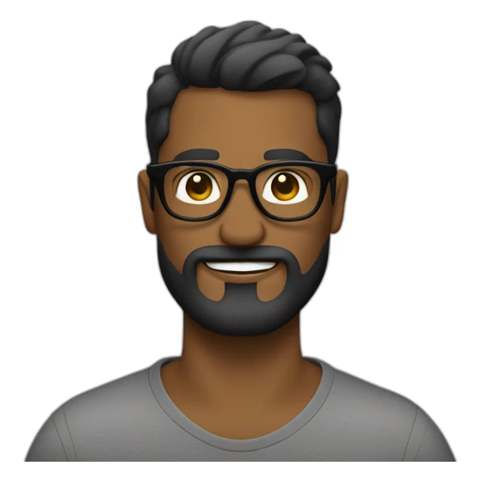 hombre con barba negra y lentes de sol negros sticker