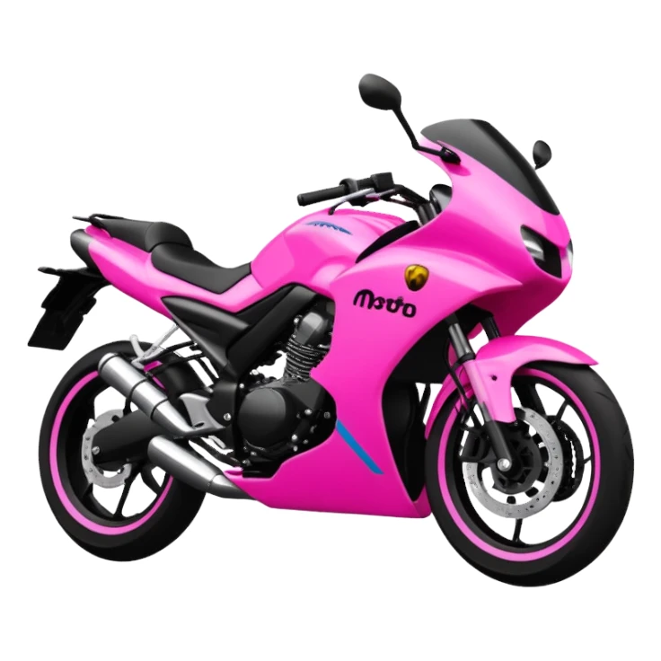 moto sportiva con scritta nera e solo avanti rosa fluorescente  sticker