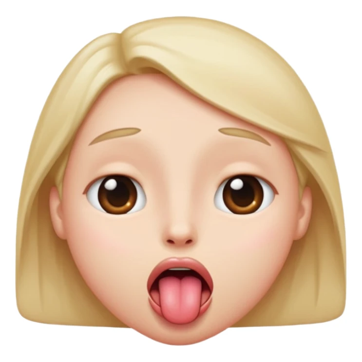 face with eyes rolled back, tongue hanging out, blushed sticker