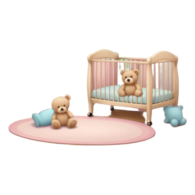 baby room, Cozy baby room with crib and teddy bear sticker
