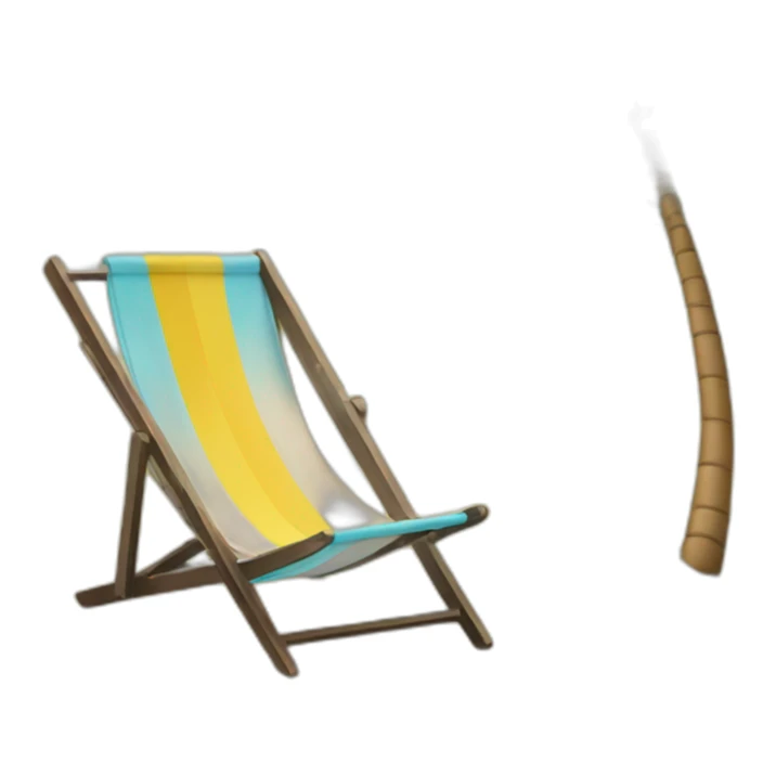 Frame of beach with deckchair and palm tree sticker