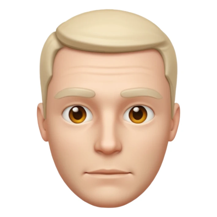 Create a highly polished, 3D game UI–style illustration of a   MAN HEAD sticker