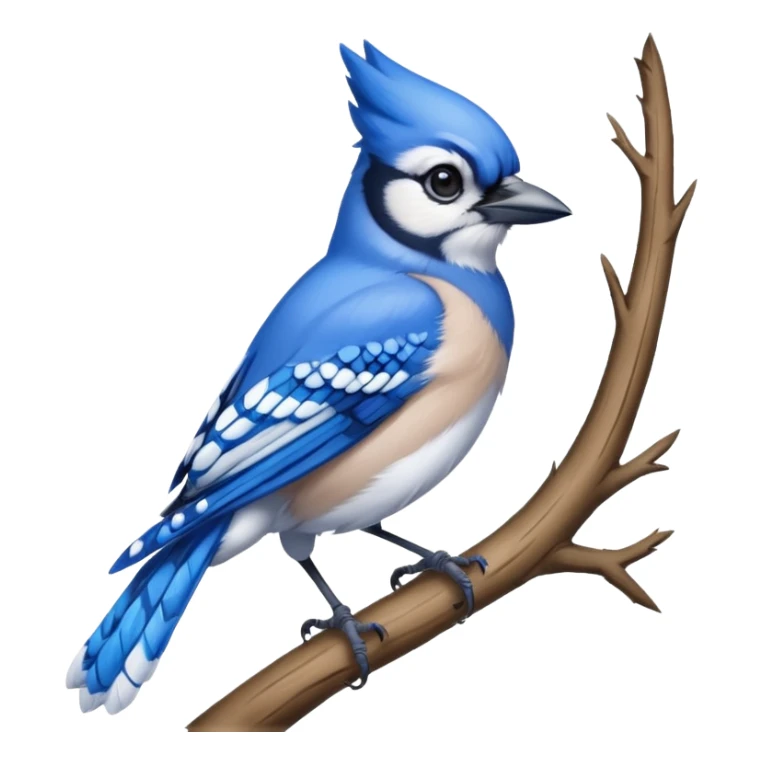 Ultra realistic detailed beautiful Blue Jay in tree sticker