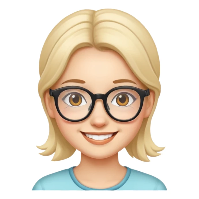 smiling girl with glasses sticker
