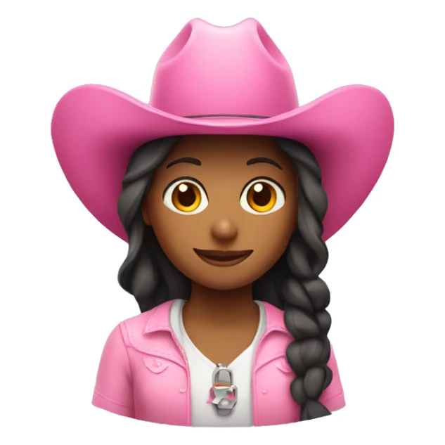 Girl wearing a pink cowboy hat sticker