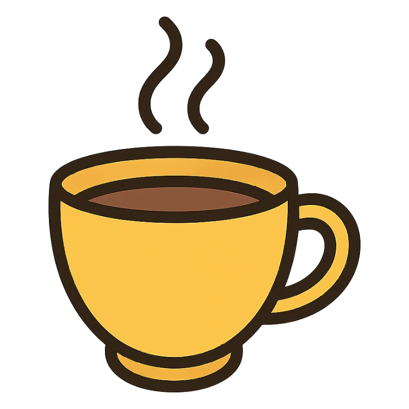 Cup of Coffee in the style of an icon sticker