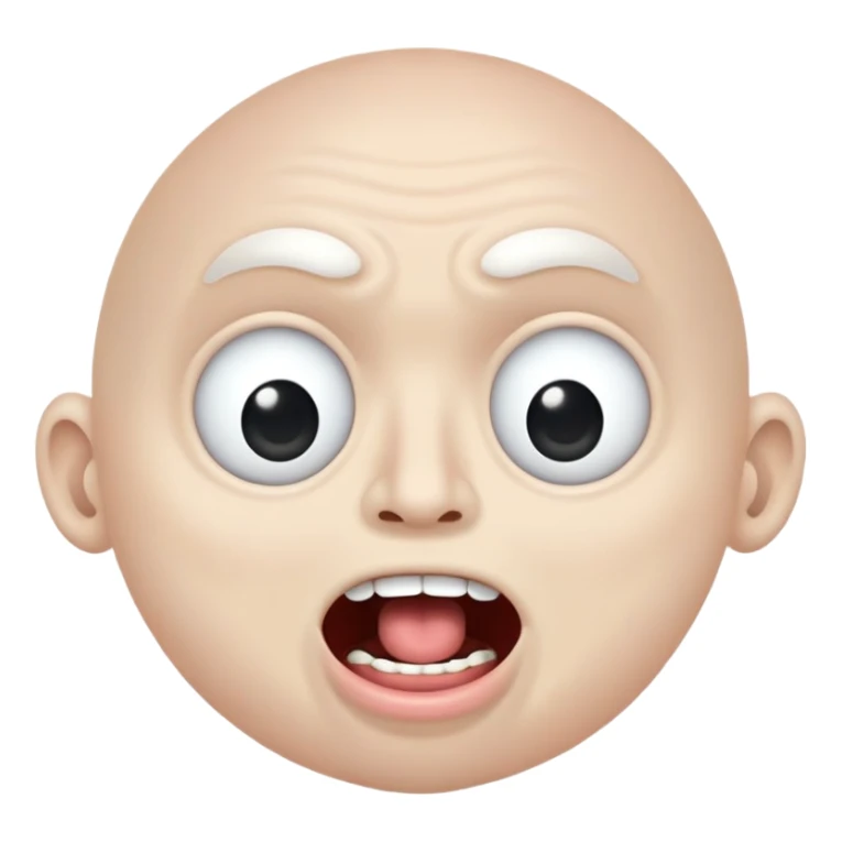 Super idol with his mouth wide open and he has no teeth and there is 3 small BØB eyes in his mouth and he has no eyes but there is 2 small BØB eyes in each of his eye circles and the background is pitch black and super idol is a grayish white color sticker