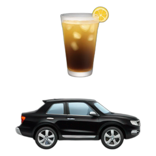 Drink arriving in black car sticker
