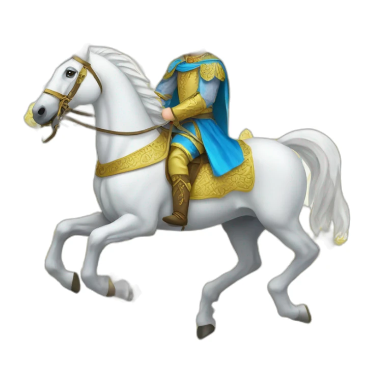 ukrainian prince on white horse sticker