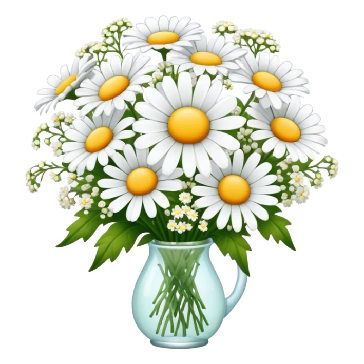 daisy and babies breath bouquet  sticker