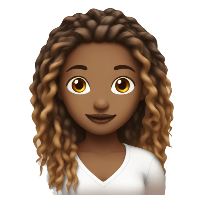 Pretty girl with brown ombré locs sticker
