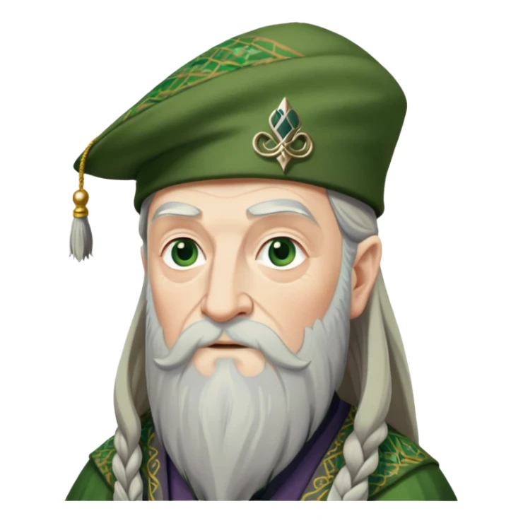 Dumbledore green scotland Tam o'shanter cap with decorative patterns sticker