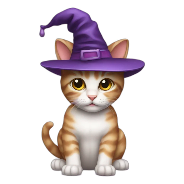 baby cat with halloween hat sticker