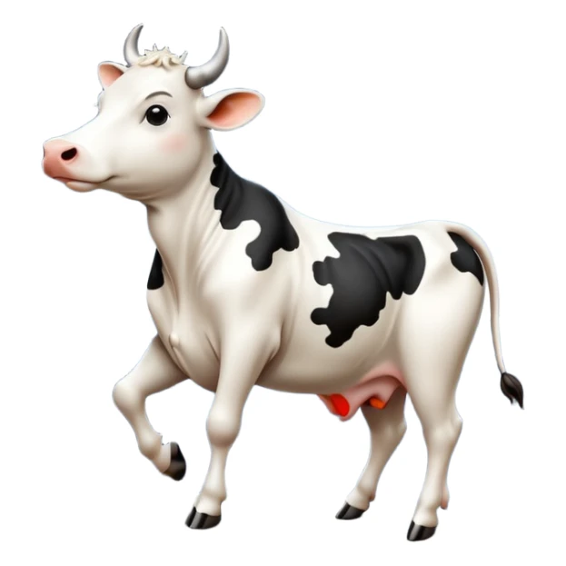 A cow dancing tango on a mountain in the moonlight sticker