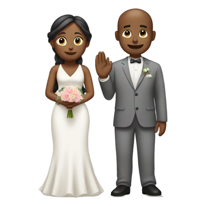 a man and woman saying namaste in wedding sticker
