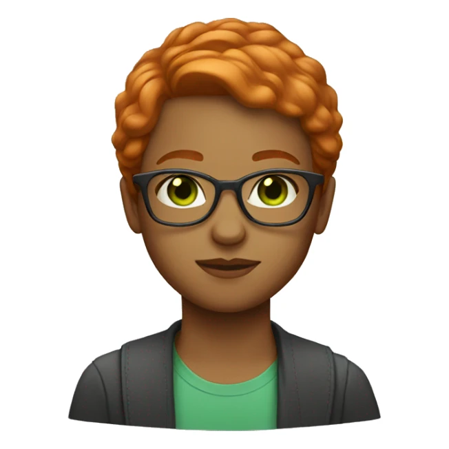 long redhead with glasses light skin green eyes sticker