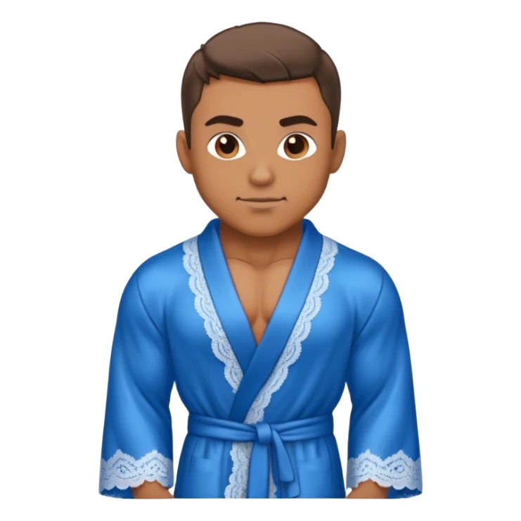 muscular man body silk lace blue robe model sticker