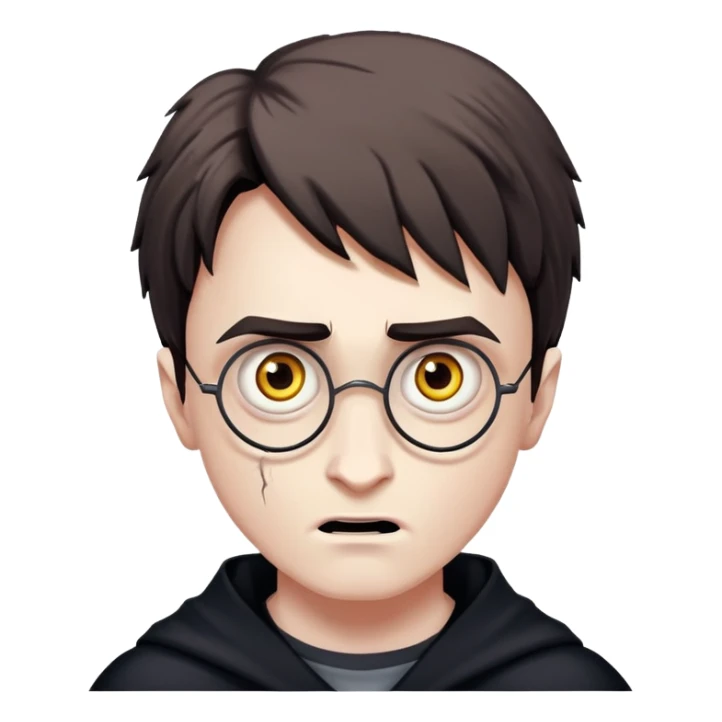 Scary Harry Potter with lightning scar and creepy eyes sticker