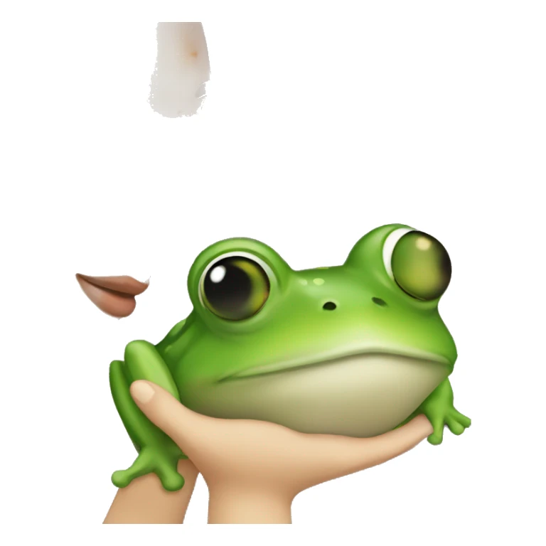 White, brown haired queen with green eyes, kissing frog sticker
