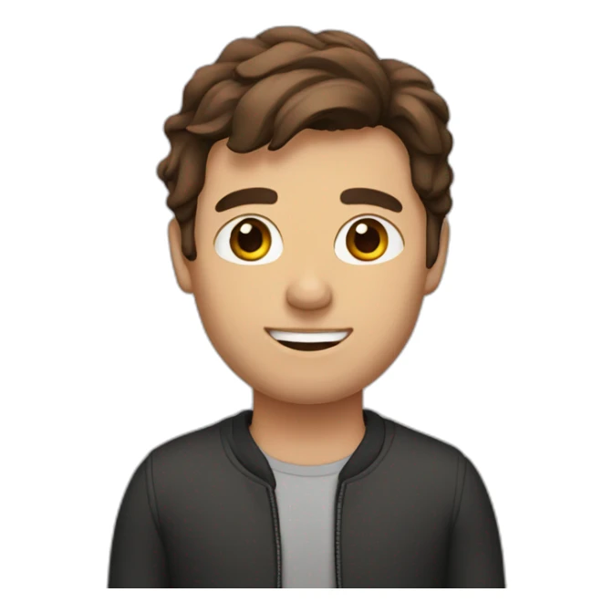 A haker man with a brown hair and brown eyes  sticker