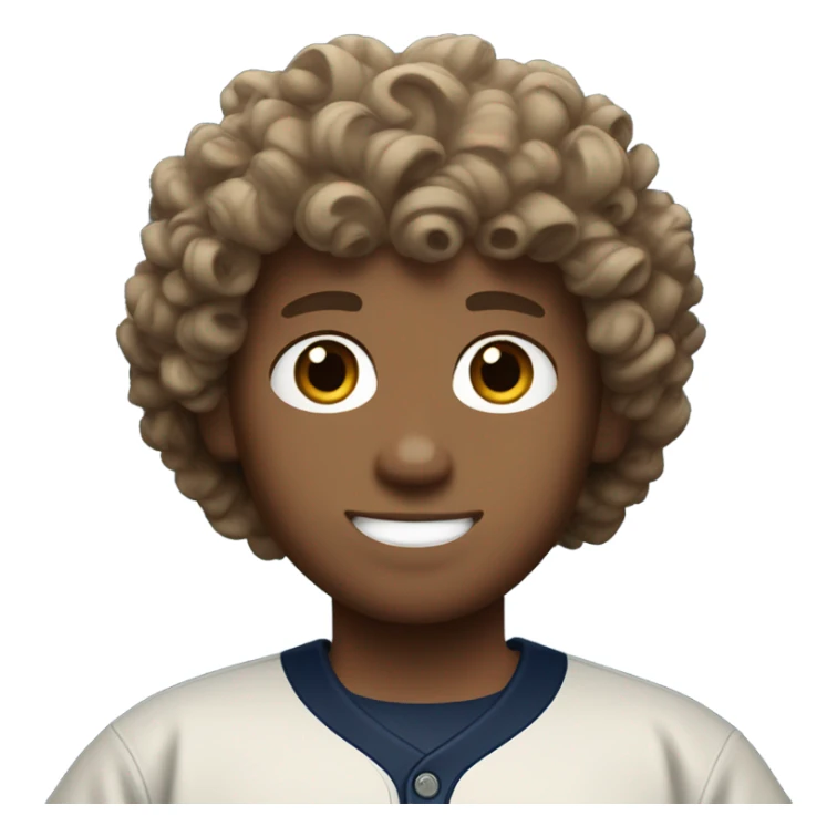 curly brown haired white boy with a padres jersey sticker