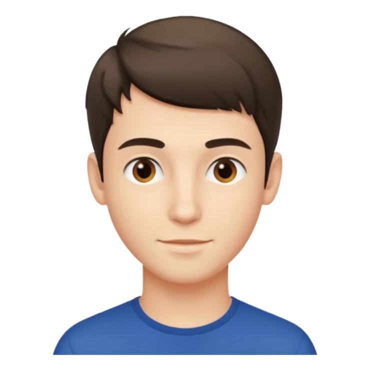 Young man with French crop hair sticker