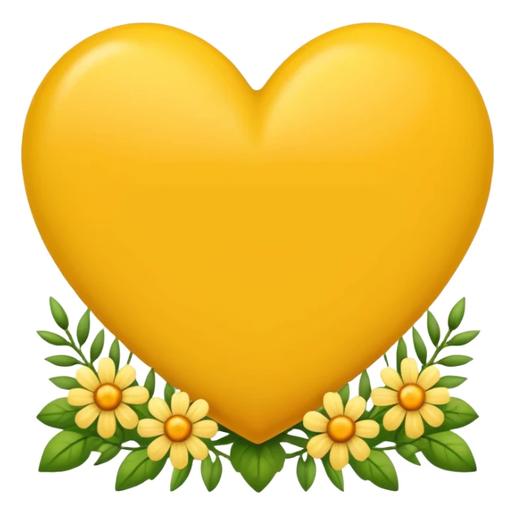yellow heart with beautiful field flowers around its border sticker