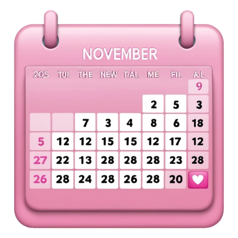 pink calendar of november 2025 sticker