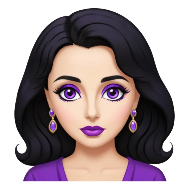 Elizabeth Taylor with violet eyes, black hair sticker