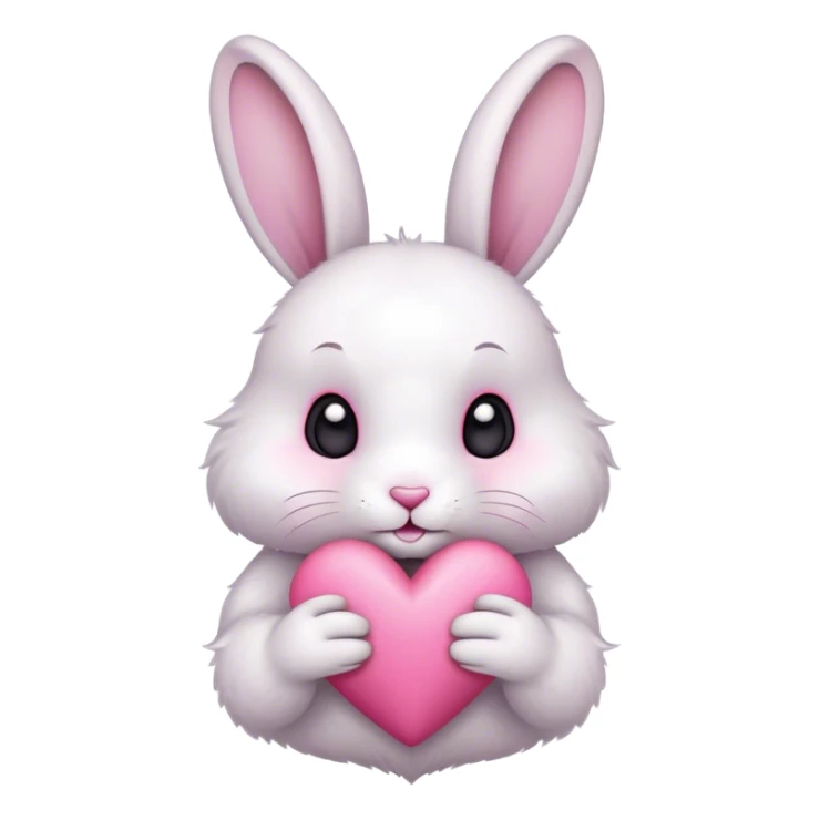 rabbit hold a pink heart for love sticker