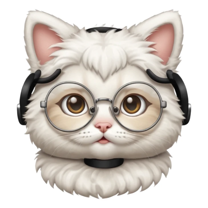 baby Cat with round glasses sticker