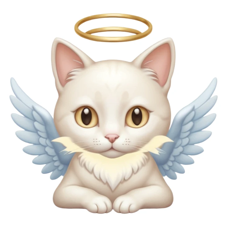 Pastel pale whitish shiny divine glorious holy glossy angel cat sticker