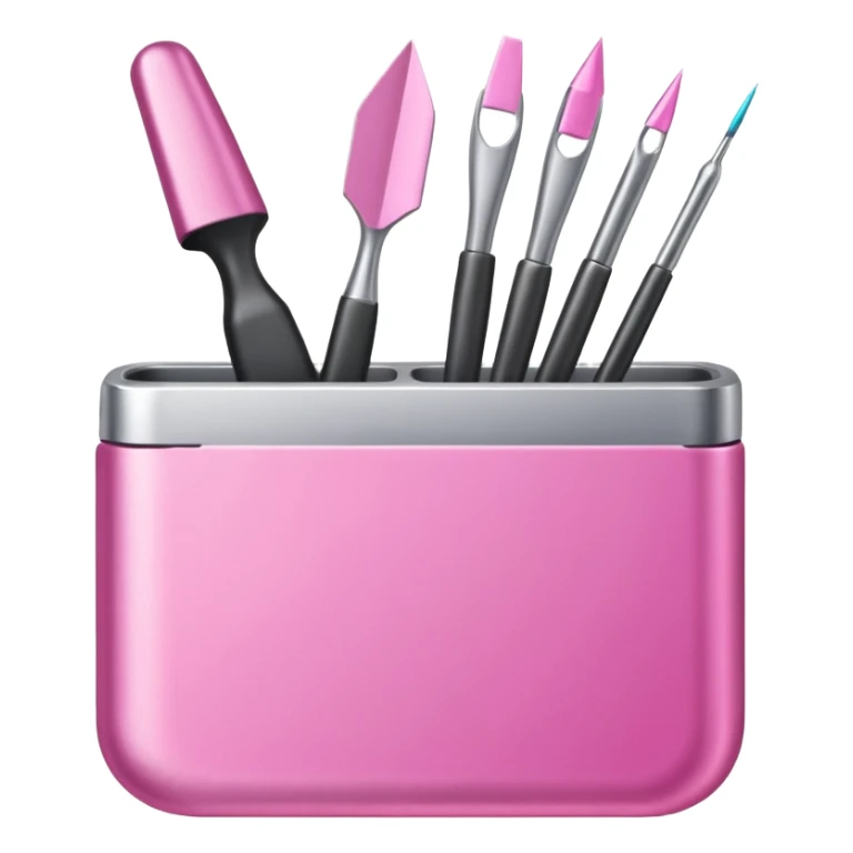 Create an icon using tools used by manicurists; use pink tones color FD63E9. sticker