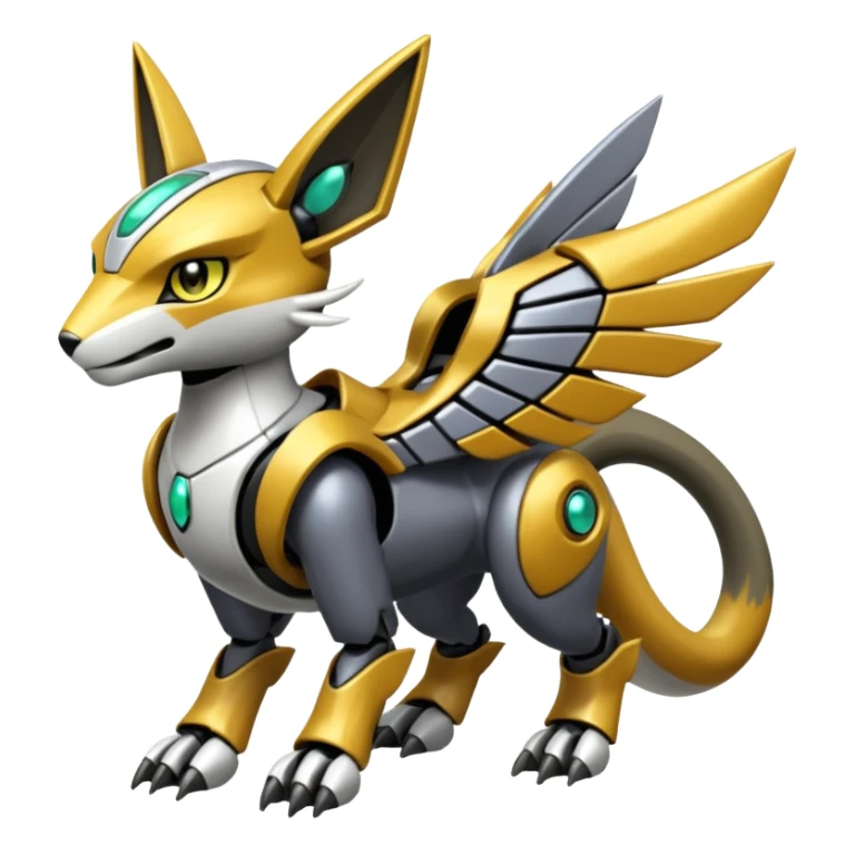 Meloetta-Renamon-Wargreymon-Protogen-Pokémon-Digimon-Fakémon-fusion-hybrid-creature sticker