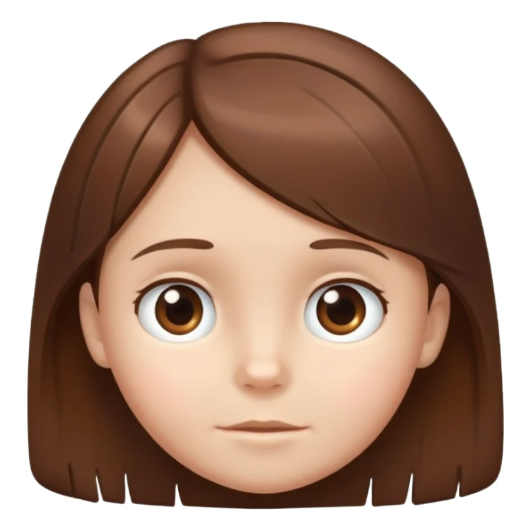 child's head with neat shiny hair, simple and friendly sticker