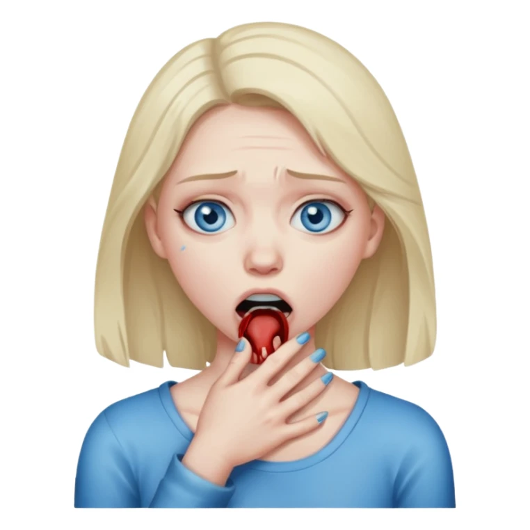 Woman choking herself sticker