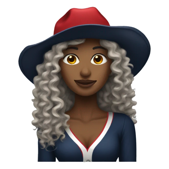 HOUSTON TEXANS hat woman with long curly hair  sticker