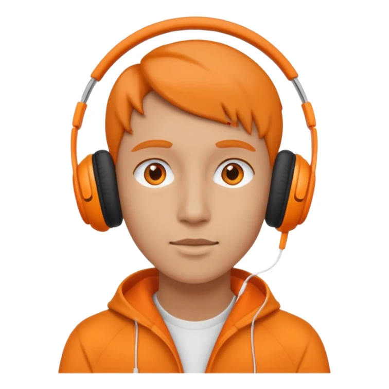 listen to music in orang earpods sticker