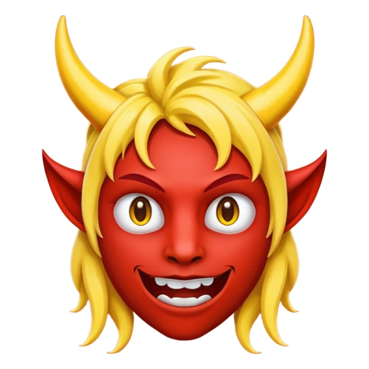 😈 emoji but red with yellow horns sticker