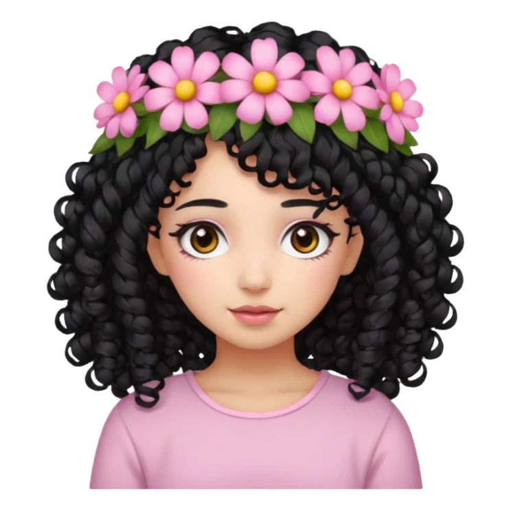Zumbi menina de cabelo cacheado baixo preto e rosa sticker