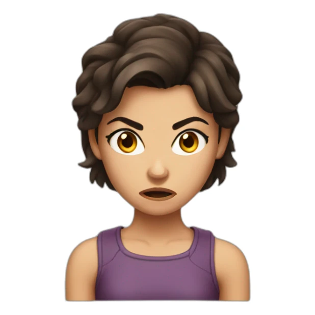 brunet girl angry sticker