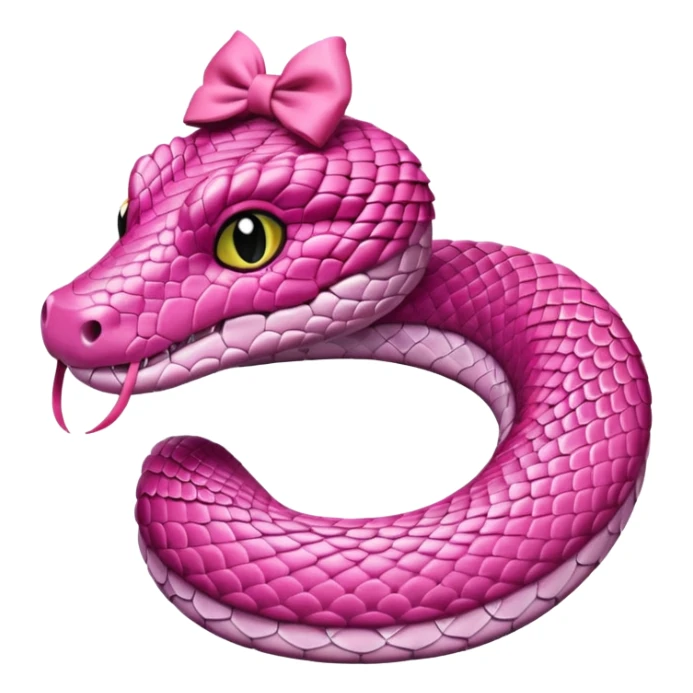 one pink snake with pookie bow on head  sticker