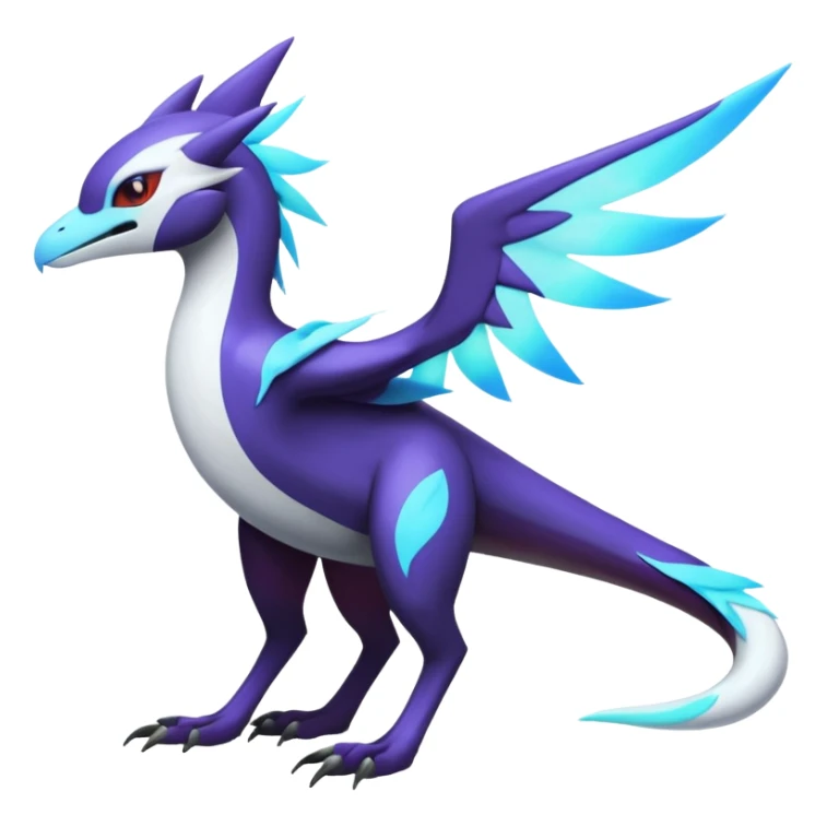 Colorful scaly flurry black dark shiny bioluminescent translucent luminescent neon pastel bright pale Latias-Sergal-Vernid-Silvally-Renamon-Zeraora-Bastet-Fakémon-hybrid-fusion-creature, full body sticker