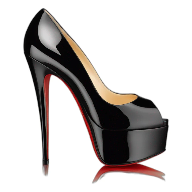 One Louboutin Black patent Leather Lady Peep Toe Platform sticker