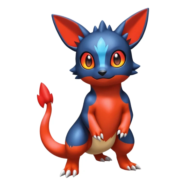 Cute Shiny Guilmon-Quilava-Umbreon-Fakémon-hybrid-creature (full body)  sticker